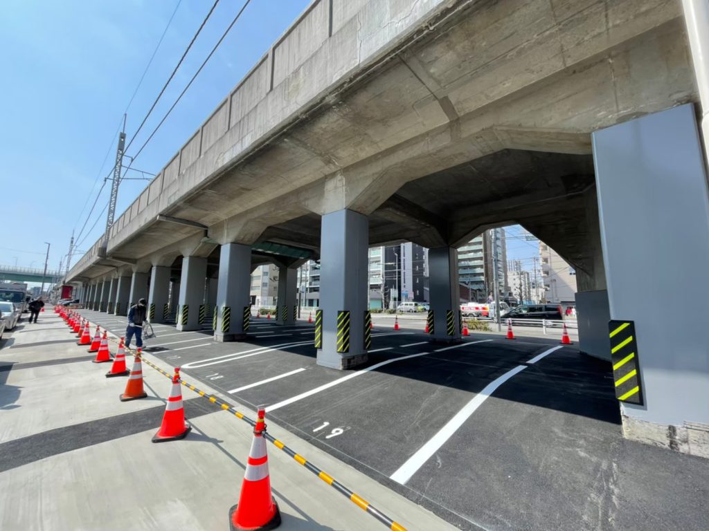 名古屋市　中区　月極駐車場　新設ライン工事